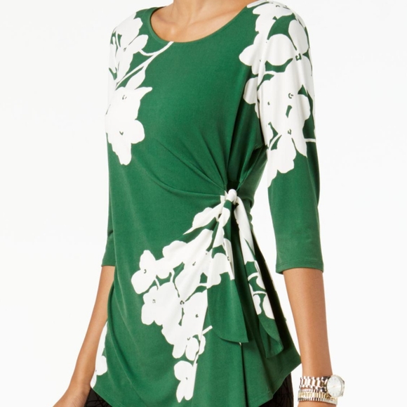 Alfani Tops - Alfani Faux Wrap Fliral Top